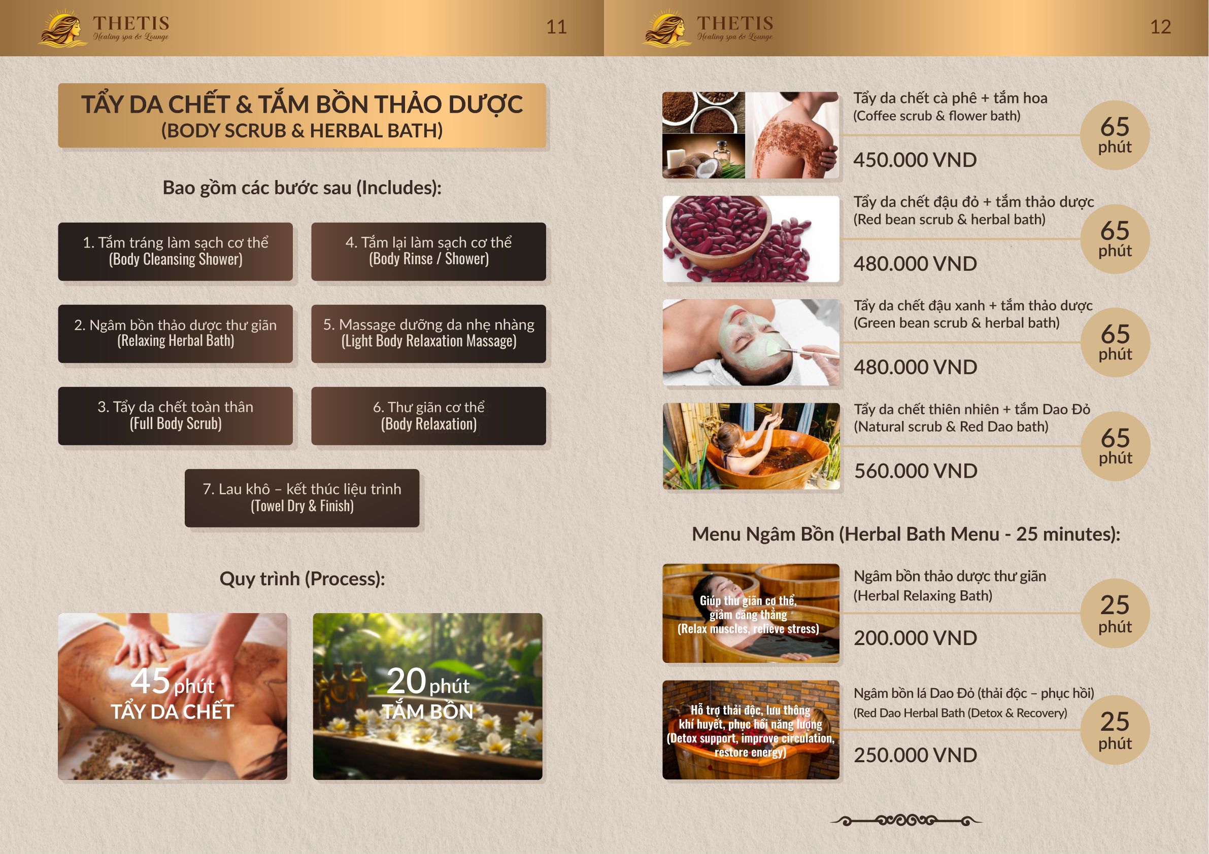 Tẩy da chết & tắm bồn thảo dược menu image